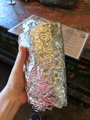 Giant super veggie burrito at EVE in Encinitas