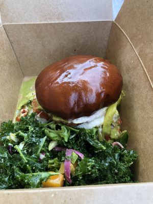 Peppadew pesto burger at EVE in Encinitas