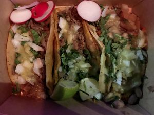 Ricos tacos aceiteosos   at Taqueria La Venganza in Oakland