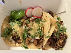 Pollo tacos  at Taqueria La Venganza in Oakland