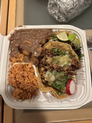 Taco sampler  at Taqueria La Venganza in Oakland