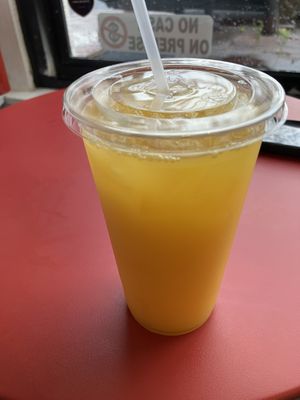 Passion fruit agua fresca  at Taqueria La Venganza in Oakland