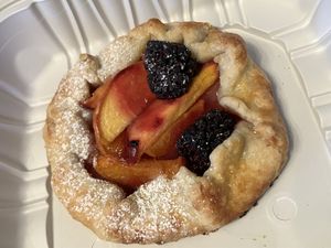 Stonefruit and blackberry galette  at Taqueria La Venganza in Oakland