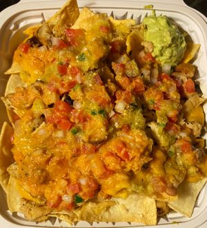 Vegan nachos with soy strips!  #Veganuary at Taqueria La Venganza in Oakland
