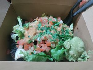 Chorizo tostada at Taqueria La Venganza in Oakland