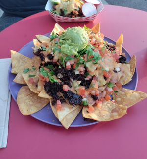 Beet chorizo at Taqueria La Venganza in Oakland