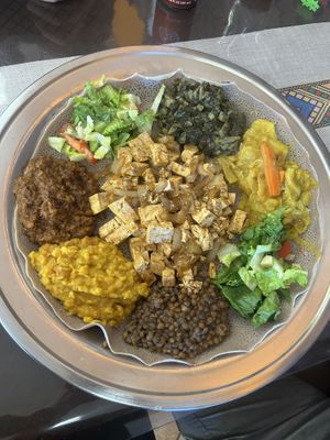 Vegan combo with tofu tibs - very good!   at Abyssinia in Sacramento