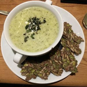 one of the daily Souper Soups of the day. always vegan, always gluten free  at Amala Conscious Food in Bournemouth