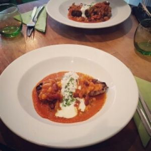 Jacket with chilli sin carne at Amala Conscious Food in Bournemouth