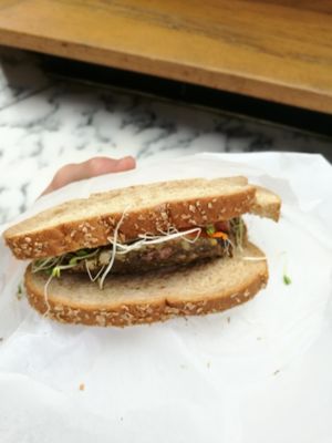 Taro Burger at Ruffage Natural Foods in Honolulu