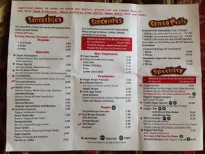 menu - May 2014 at Ruffage Natural Foods in Honolulu