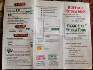 menu - May 2014 at Ruffage Natural Foods in Honolulu
