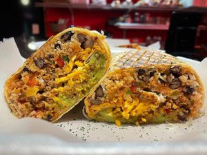 Vegan falafel burrito  at HANDHELDZ in Bethlehem