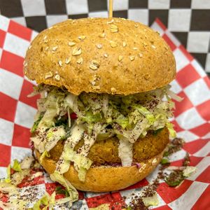 Falafel Burger. " Special " at HANDHELDZ in Bethlehem