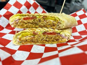 Vegan Falafel Tuna in a wrap. at HANDHELDZ in Bethlehem