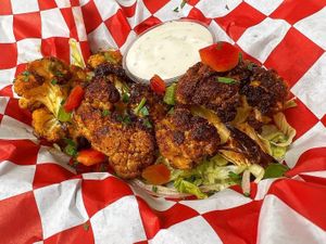 Vegan Roasted Buffalo Cauliflower. at HANDHELDZ in Bethlehem