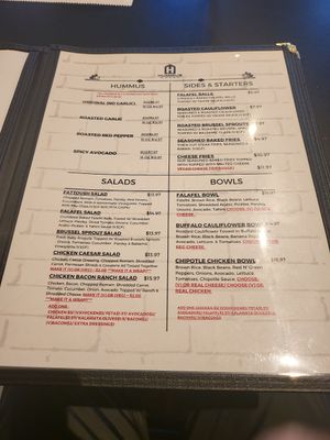 Menu at HANDHELDZ in Bethlehem