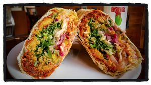 Spicy baked falafel panini. at HANDHELDZ in Bethlehem