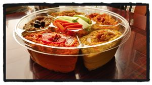 Five pound hummus catering platter. at HANDHELDZ in Bethlehem