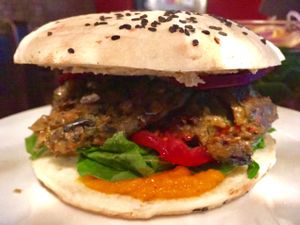 seitan and beer burger  at Muna Muna in San Miguel De Tucuman