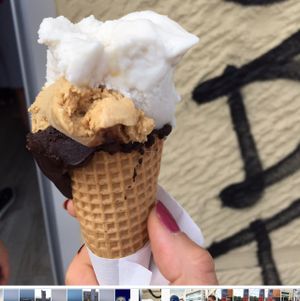 peanut butter, salted caramel and coconut  at Vegestacja in Warsaw