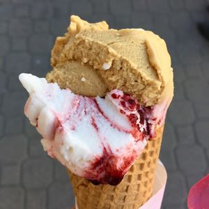  yoghurt with cherries & salted caramel  at Vegestacja in Warsaw