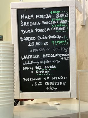 Pricing  at Vegestacja in Warsaw