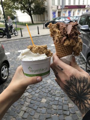 Coconut/salted caramel & snickers/chocolate  at Vegestacja in Warsaw