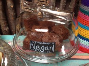 Vegan brownies  at Amerindia in Puerto Natales
