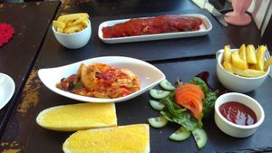 Enchilada and tortilla lasagne!  at Aingels Cafe Bistro in Basingstoke