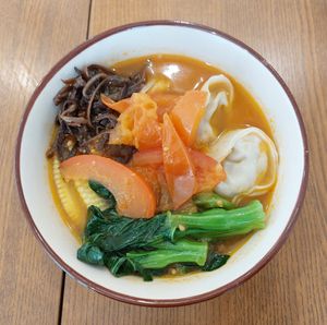 Tomato Noodle Soup with Dumplings 番茄餃子湯麵 at LN Fortunate Coffee 幸福咖啡 - Kwai Hing in New Territories