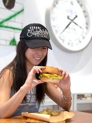 vegan burger at LN Fortunate Coffee 幸福咖啡 - Kwai Hing in New Territories