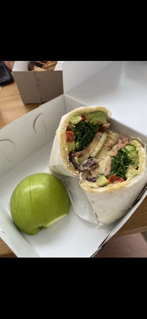 naanwich, apple  at Karma Juice Bar and Eatery in St Petersburg