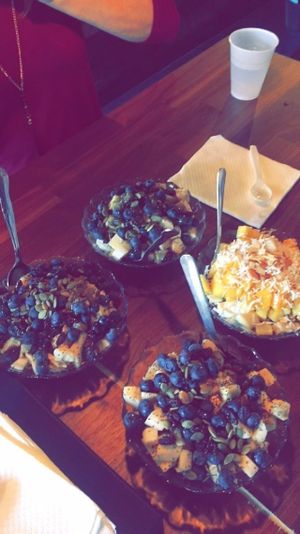 our acai bowls- they make them so pretty looking  at Karma Juice Bar and Eatery in St Petersburg