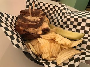 Reuben with homemade seitan pastrami at Berben & Wolff's in Albany