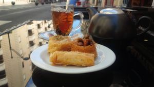 Vegan dessert sampler at Le Maroush in Cannes