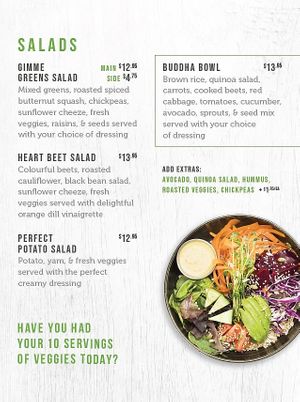 Salads at The Green Moustache - Alpha Lake in Whistler