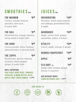 Smoothies & Juices at The Green Moustache - Alpha Lake in Whistler