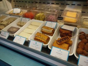 different tofu varieties at Tofu Tussis in Berlin