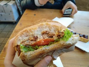 inside the burger at Tofu Tussis in Berlin