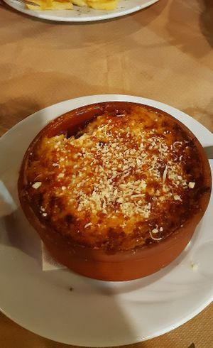 Vegetarian moussaka at Sirtaki Taverna in Rhodes