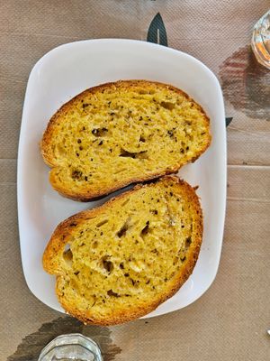 Garlic bread at Sirtaki Taverna in Rhodes