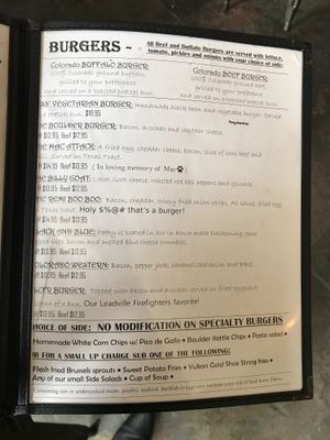 menu5 at Tennessee Pass Cafe in Leadville