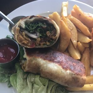 Kabob Wrap! really delicious  at Janine Loves Sunday in Paris