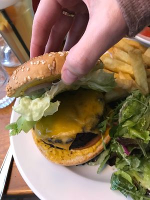 Vegan cheese burger  at Janine Loves Sunday in Paris