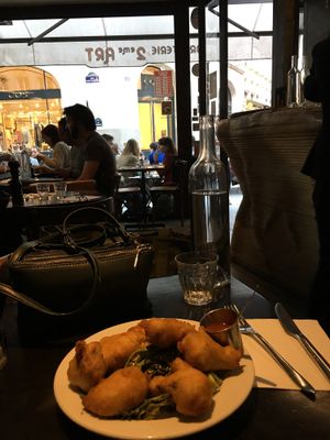 Deep fried veggies at Janine Loves Sunday in Paris