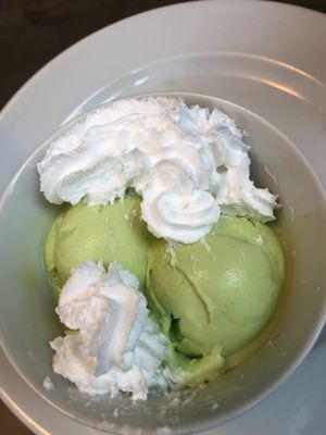 Pistachio ice cream!! Our favourite dessert! at Janine Loves Sunday in Paris