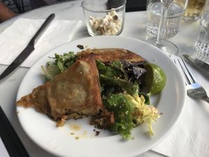 Samosa appetizer  at Janine Loves Sunday in Paris