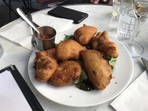 Beignets de légumes (veggie fritters) at Janine Loves Sunday in Paris