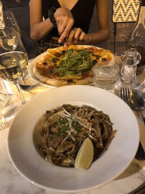 Margarita Pizza and Pad Thai  at Janine Loves Sunday in Paris